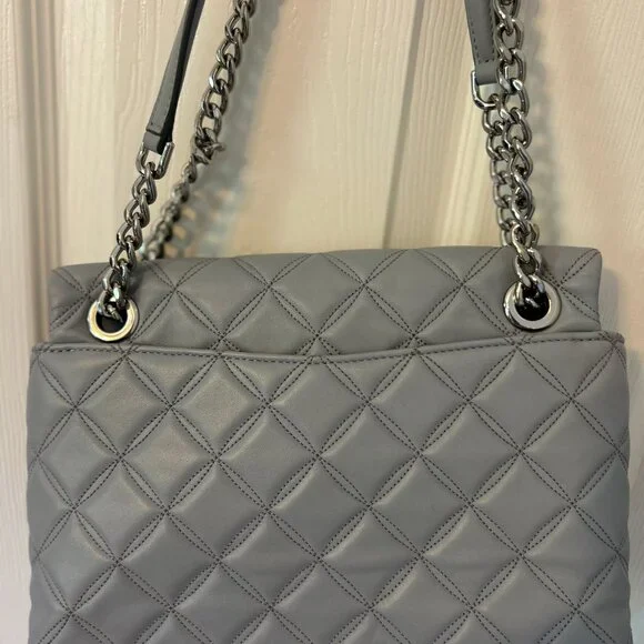 NEW Kate Spade Gray Quilted Leather Purse with Matching Wallet - Picture 6 of 15
